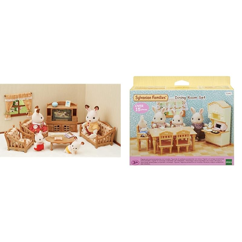 Sylvanian Families - 5339 - Set de salón de hogar + 5340 - Set Comedor