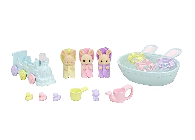 Sylvanian Families 5707 La hora del baño de los trillizos - Casa de Muñecas